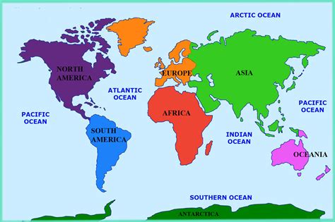 Key principles of MAP Map Of The Seven Continents